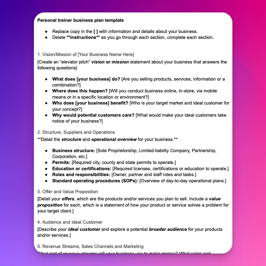 Business Plan preview