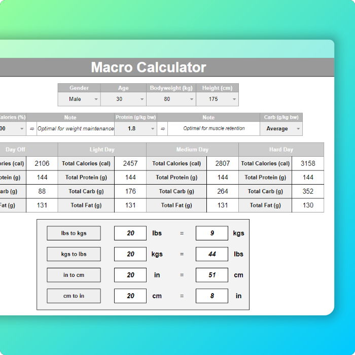 Macro Calculator preview